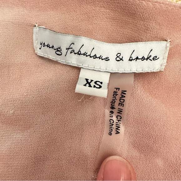 Young Fabulous & Broke Rosa Dress XS Pink Orange Tie Dye Boho Festival Sheer - Picture 6 of 6